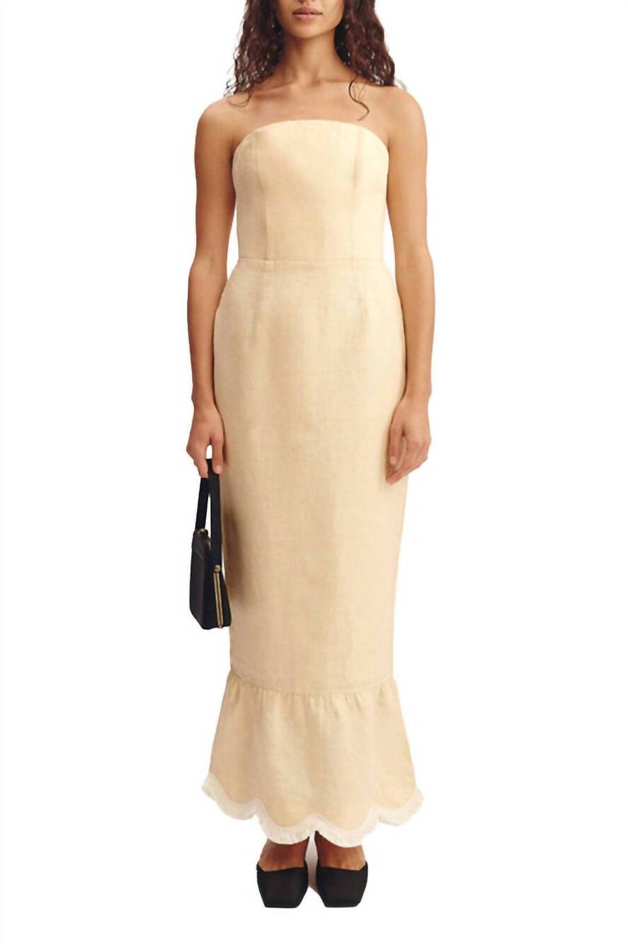 NEW POSSE essie strapless dress in dusty citron